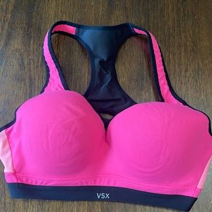 Victoria’s Secret VSX Sports Bra Pink Black Size 38C
